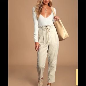 Free People Margate Paperbag Pleated Trouser Pants